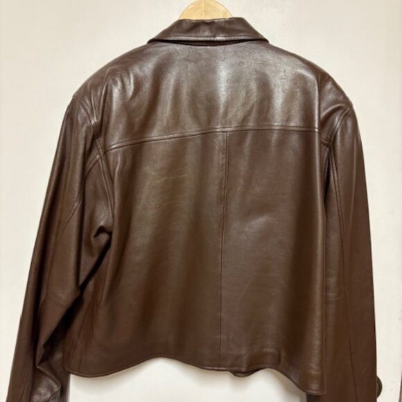WOMENS LORD & TAYLOR RICH BROWN 100% LEATHER LINED JACKET. SZ. 14 - Picture 3 of 4